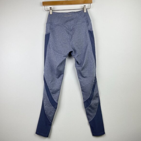 Gymshark Sleek Sculpture 2.0 Mesh Insert Leggings In Blue Steel Gray S - Picture 7 of 10